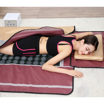 Golden color infrared sauna blanket with Bian Stone for body slimming